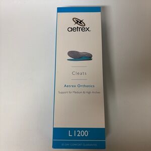 Aetrex Orthotics Cleats L1200 Blue Arch Support Insoles Mens 7 Womens 8